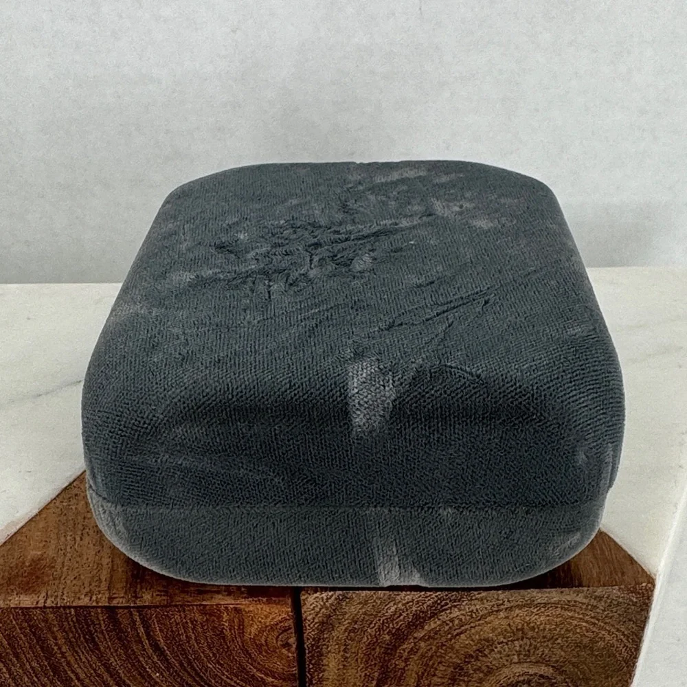 Estate Gray Velvet Travel Jewelry Box